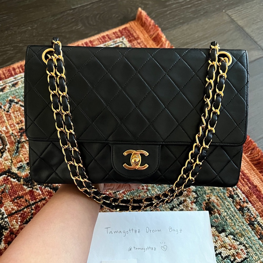 Chanel Classic Vintage Medium Black Double Flap Bag